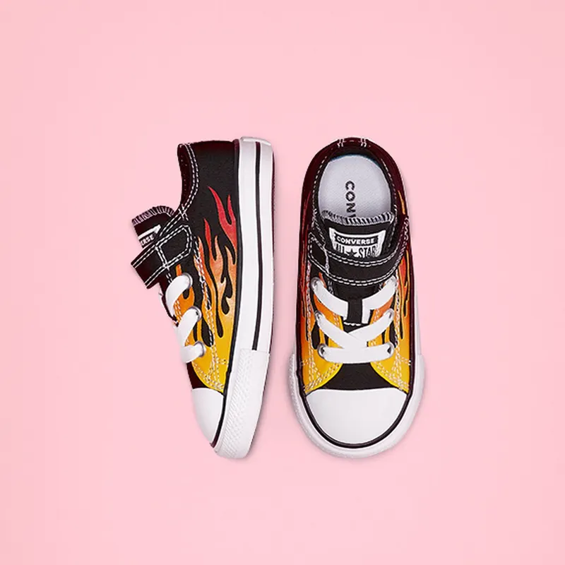 Converse Toddler Archive Flames Hook and Loop Chuck Taylor All Star Low Top (766199C)