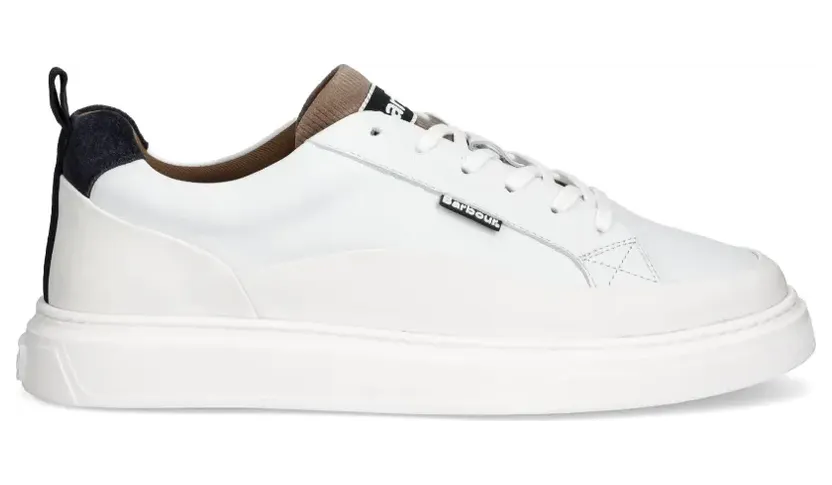 Barbour Stannington sneakers met logo-patch – Wit (MFO0843)