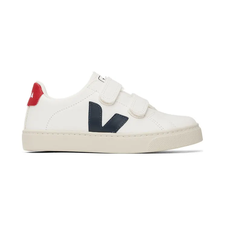 VEJA Kids White & Navy Leather Esplar Sneakers (SV0501233C)