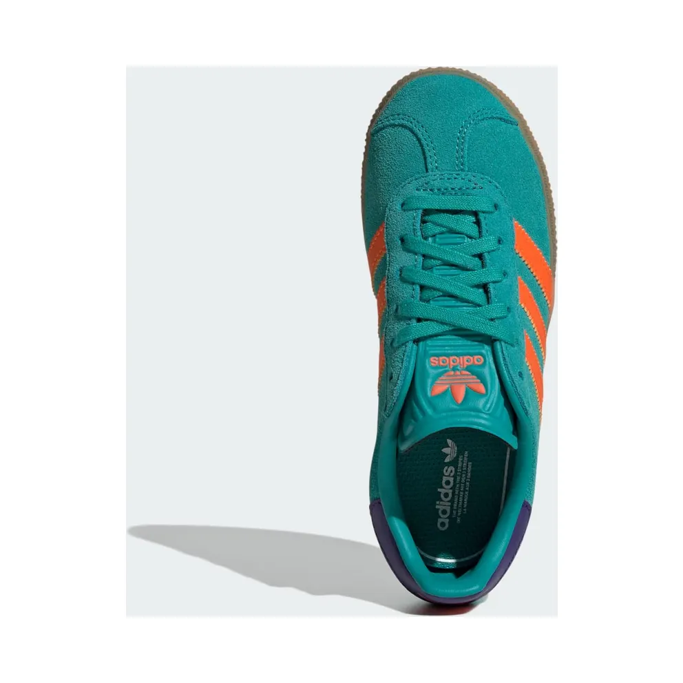 Adidas Gazelle PS “Pure Teal Impact Orange Collegiate Purple” (JR5946)