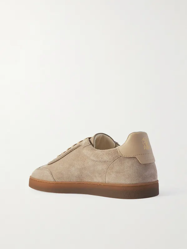 Brunello Cucinelli Leather-Trimmed Suede Sneakers Taupe (MZUSGGJ336) (4)
