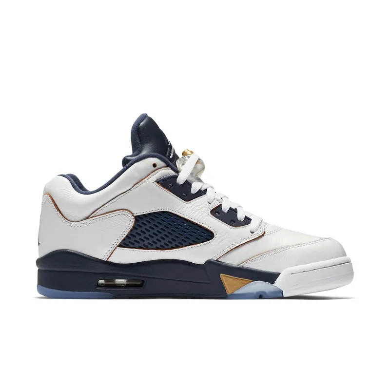 Jordan 5 Retro Low Dunk From Above White/Metallic Gold Star – Midnight Navy (819171-135)