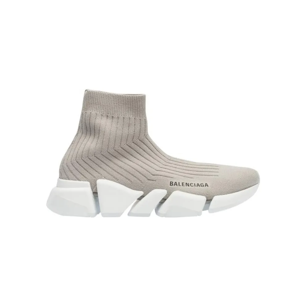 Balenciaga Speed Trainer Rib-Knit Light Gray (W) (654045W2D811391)