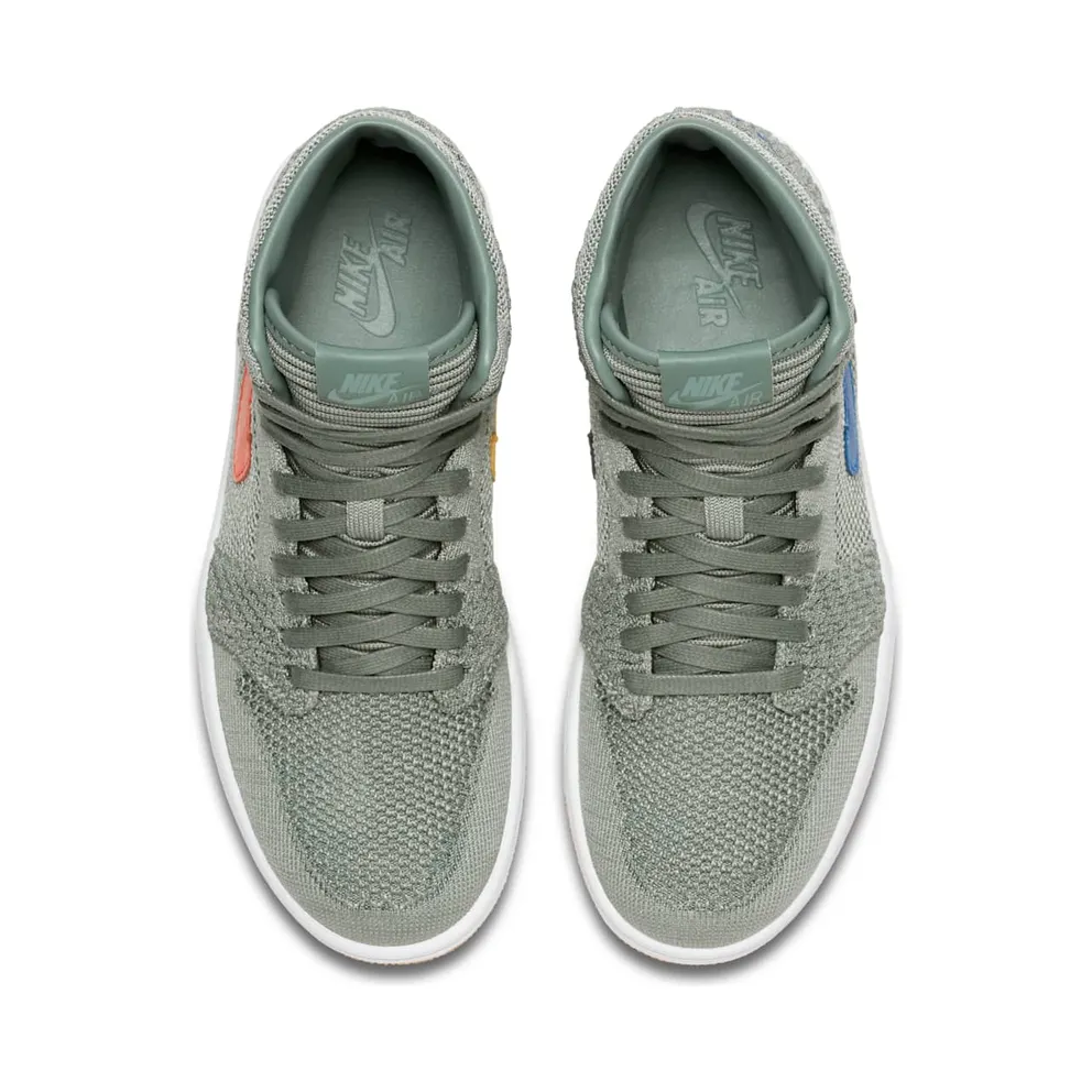 Jordan 1 Retro High Flyknit Clay Green (GS) Clay Green/White-Hyper Cobalt-Gum Yellow (919702-333)