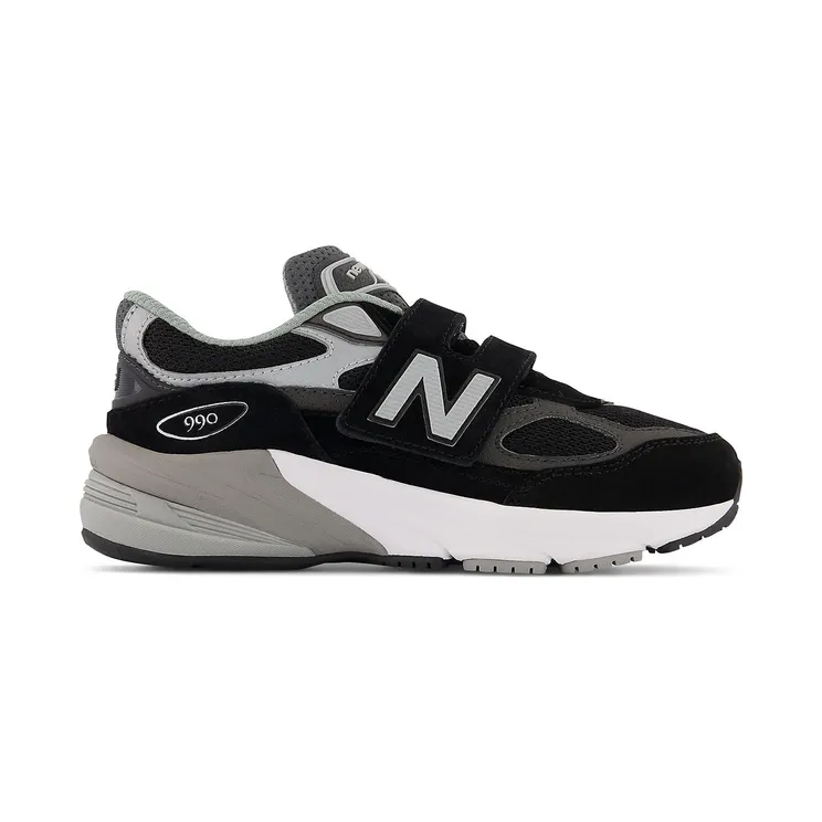 New Balance FuelCell 990v6 Hook and Loop Black Silver (PV990BK6)
