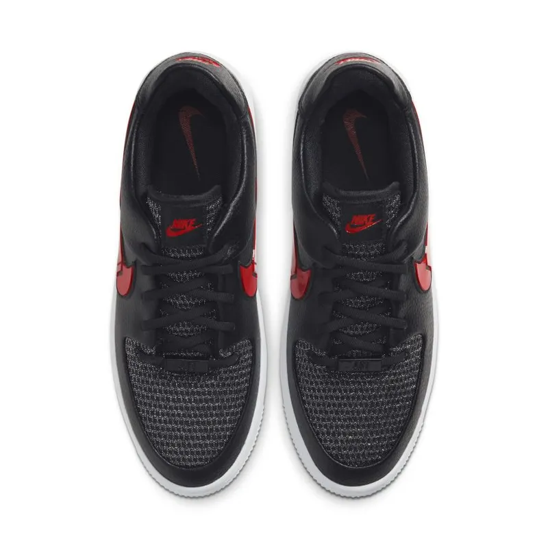 Nike Air Force 1 Sage Low Valentines Day 2020 (W) Black/Metallic Silver-University Red (CU4759-001)