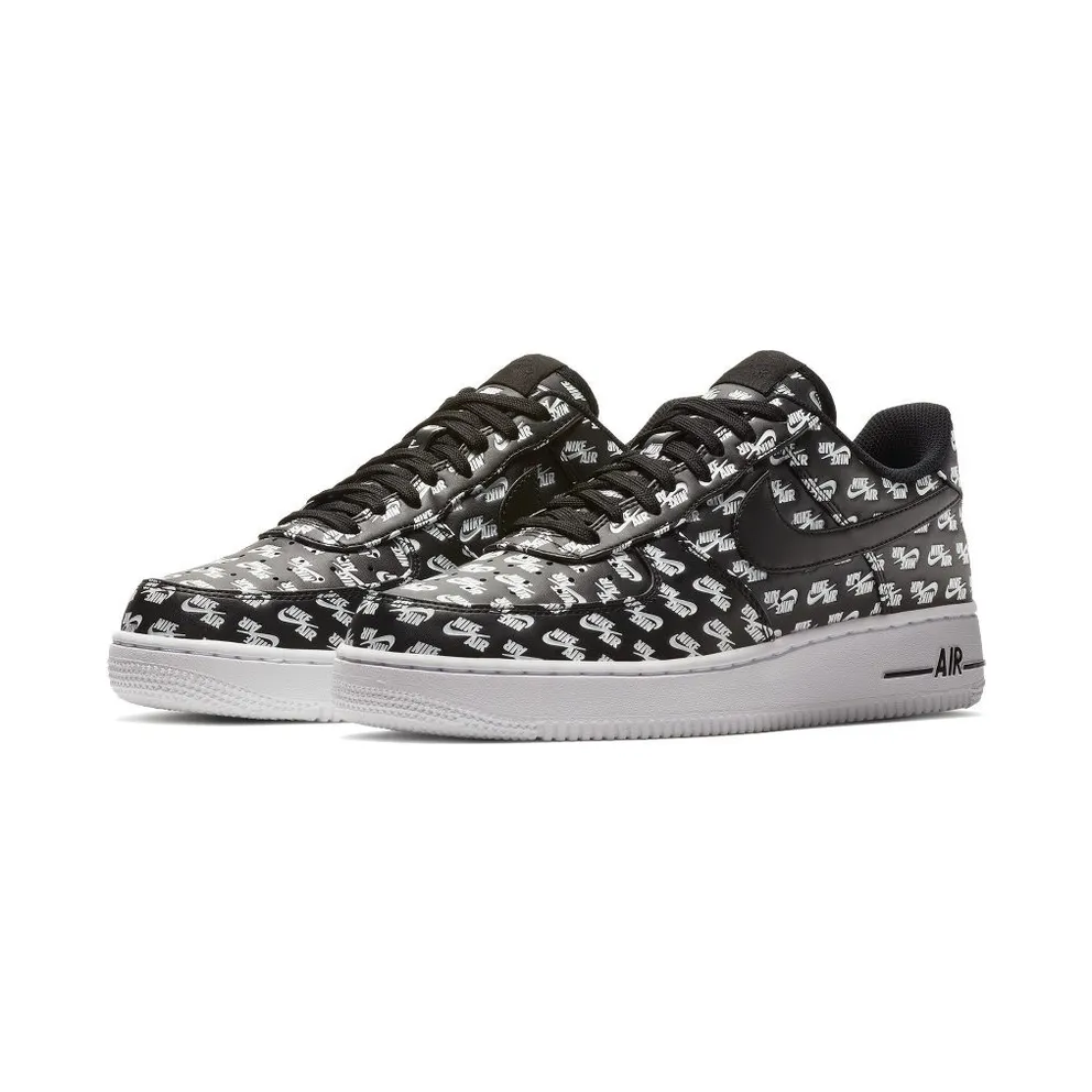 Nike Air Force 1 Low All Over Logo Black Black/Black-White (AH8462-001)