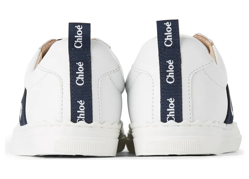 Chloé Kids White Leather Lauren Sneakers (C19143) (2)