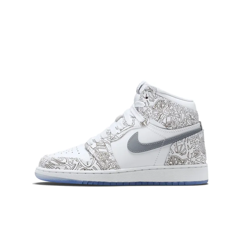 Jordan 1 Retro Laser (GS) White/Metallic Silver (705290-100)