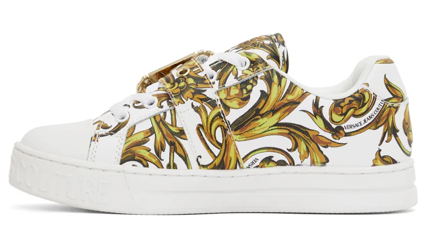Versace Jeans Couture White Print Court Low-Top Sneakers (E72VA3SK9EZP092) (3)