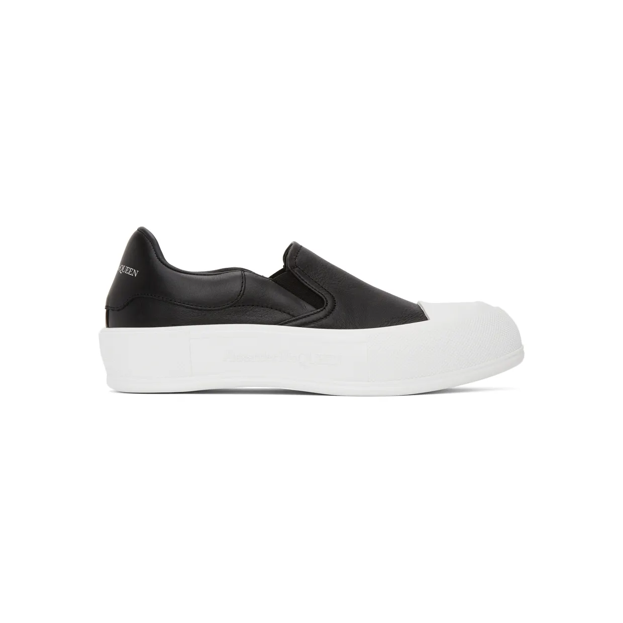 Alexander McQueen Black Deck Skate Plimsoll Sneakers (654595WHZT8)