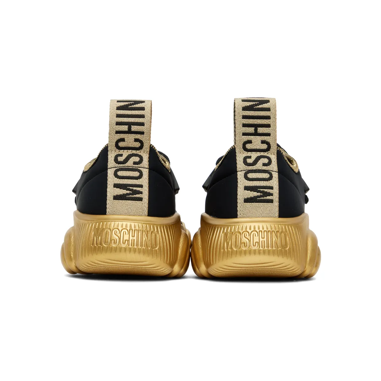 Moschino Black & Gold Teddy Contrasts Sneakers (MA15163G0F_MNA_00A) (2)