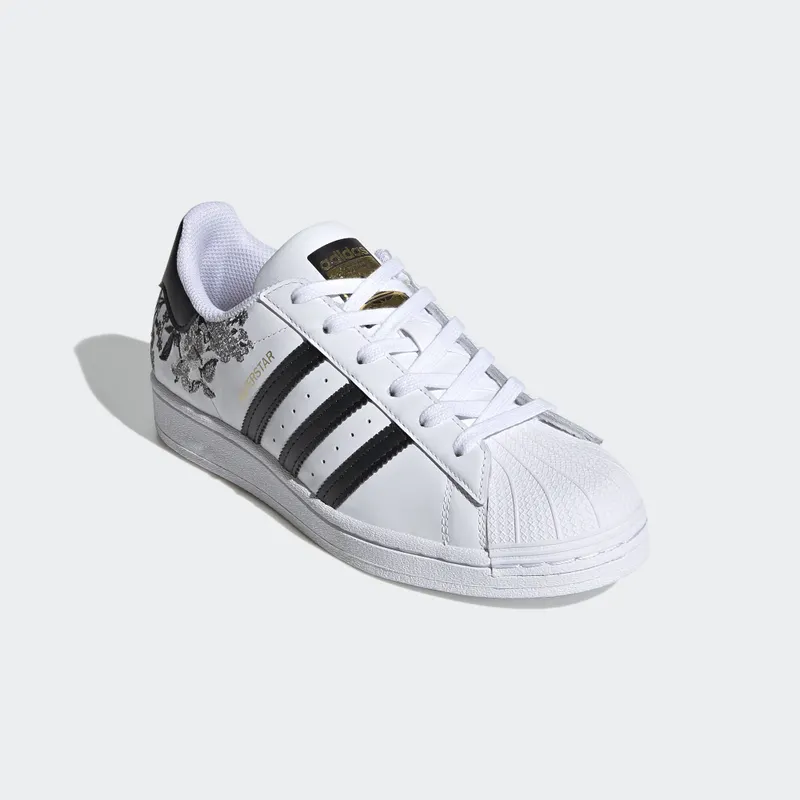 adidas Superstar Black Floral (W) Cloud White/Core Black/Gold Metallic (FX3600)