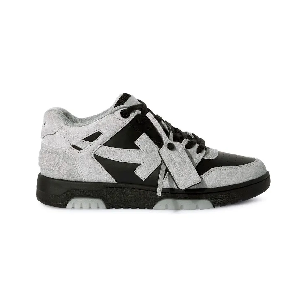 OFF-WHITE Out Of Office “OOO” Low Tops Light Grey Black Suede (OMIA189S25LEA0070510)