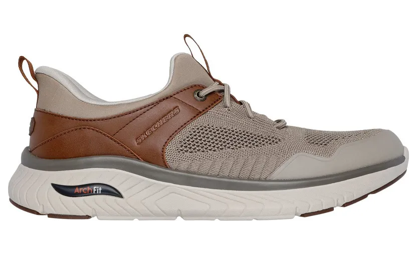 Skechers Slip-ins Relaxed Fit: Arch Fit Crosser – Emeric Sneaker Taupe/Bruin
