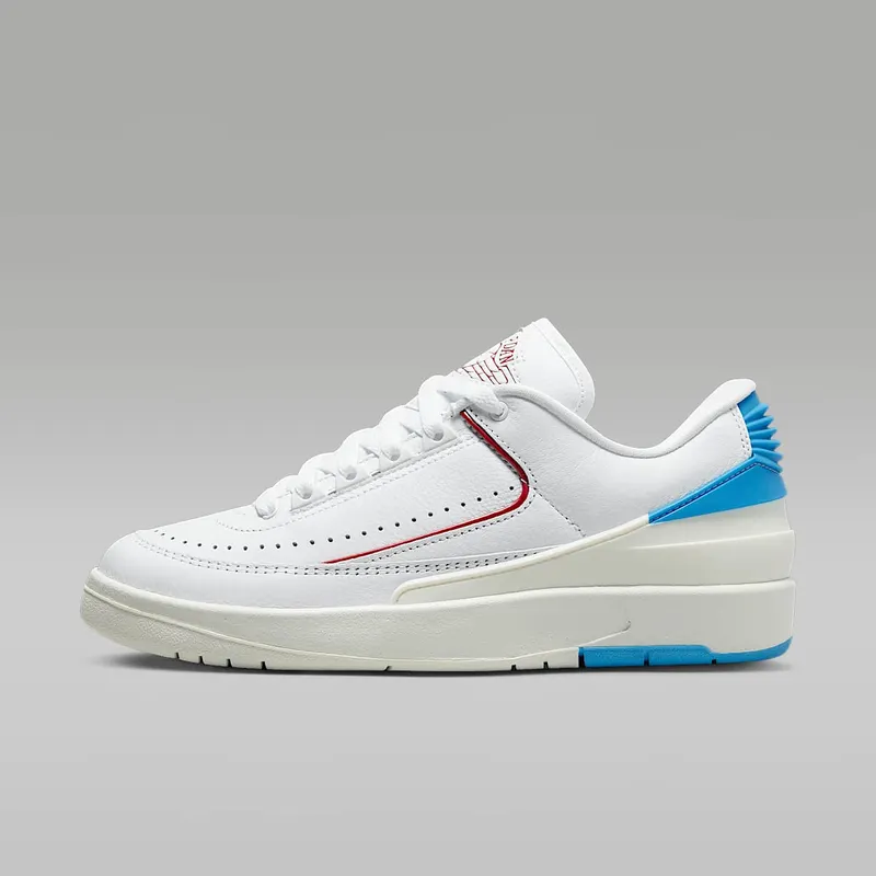 Air Jordan 2 Retro Low White/Dark Powder Blue/Sail/Gym Red (DX4401-164)