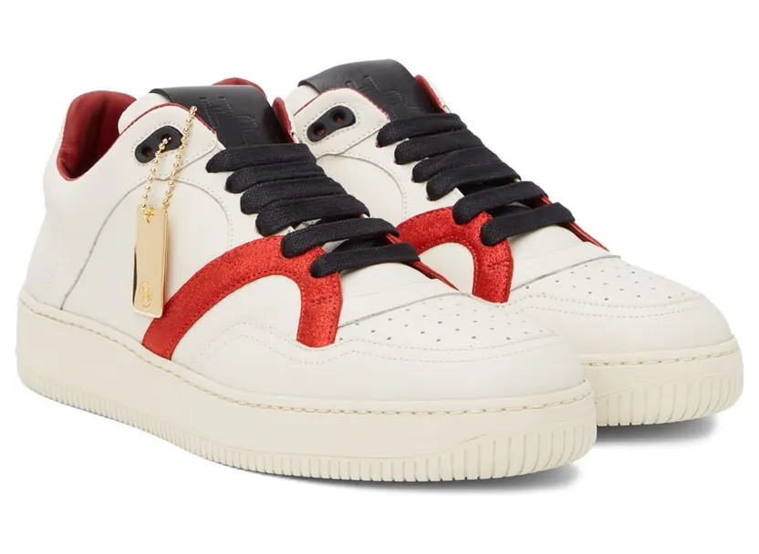Human Recreational Services Off-White & Red Mongoose Low Sneakers (UE22GF0200X2C2) (4)