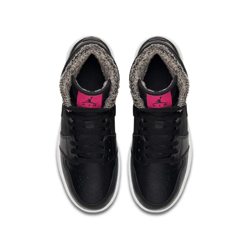 Jordan 1 Retro High Fleece Black Pink (GS) Black/Deadly Pink-White (332148-014)