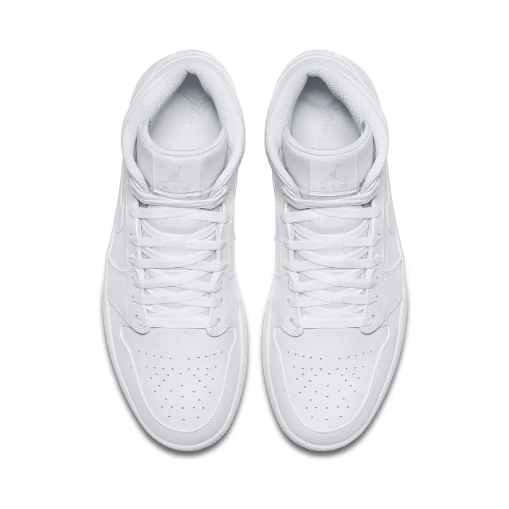 Jordan 1 Mid Triple White (2018) White/White-Pure Platinum (554724-109)