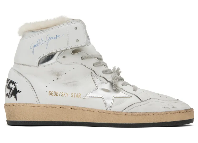Golden Goose White Sky-Star High-Top Sneakers (GMF00230.F002194.80185)