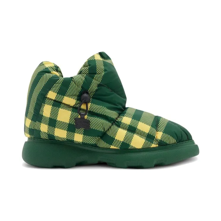 Burberry Check Pillow Boots Green White (8080007)