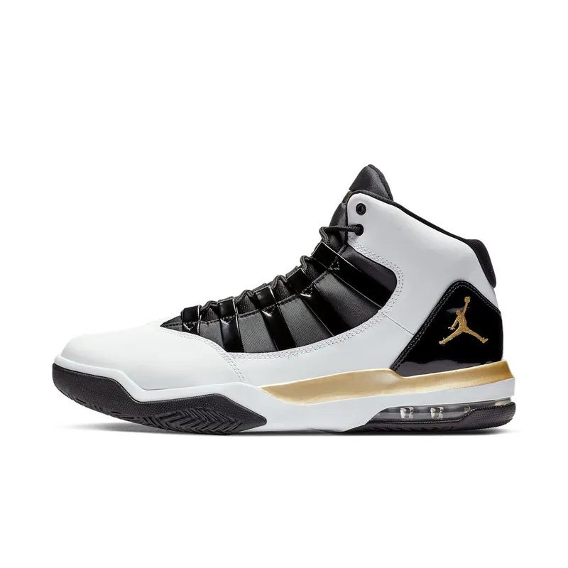 Jordan Max Aura White Metallic Gold Black White/Metallic Gold-Black (AQ9084-107)