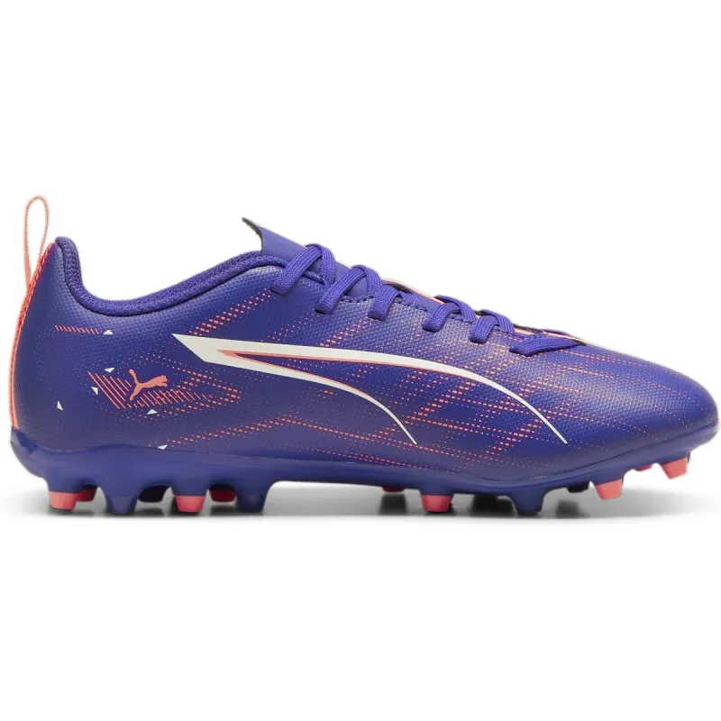 Puma Ultra 5 Play MG Fußballschuhe Kids 01 – lapis lazuli/puma white/sunset glow 38.5 für Kids, blau, Größe 32 EU / 13 Kids UK (107911)