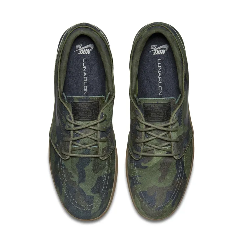 Nike SB Lunar Stefan Janoski Green Camo Cargo Khaki/Black-Gum Medium Brown (669563-302)