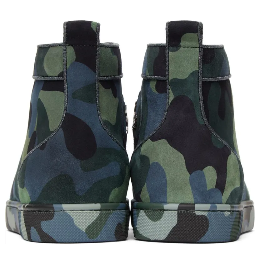 Christian Louboutin Blue & Green Louis Orlato Flat High-Top Sneakers (1220592) (4)