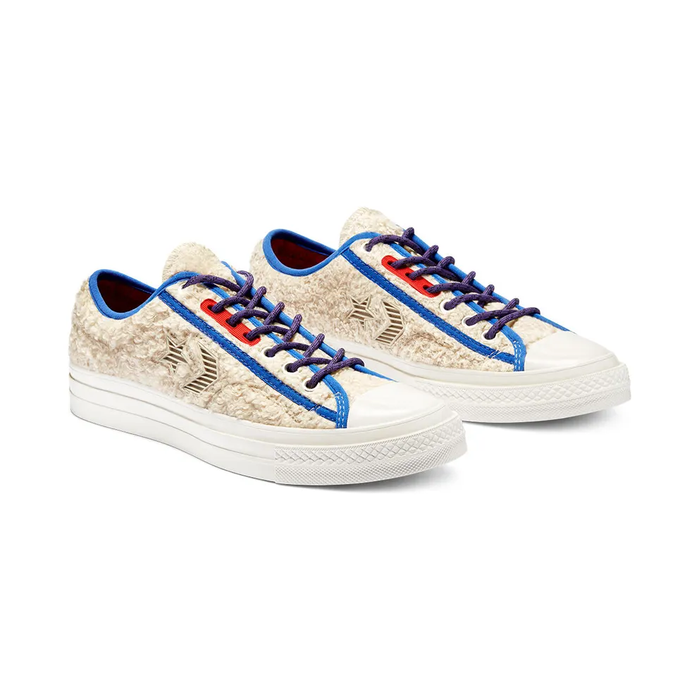 Converse Unisex Retro Sherpa Star Player Low Top White Swan/egret/poppy Red (169521C)