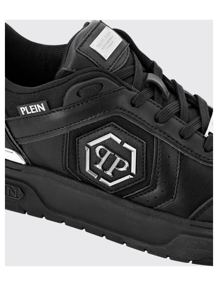 Philipp plein Leather and Mesh Sneakers Black 1 (SAESUSC0766PTE120N0202) (4)
