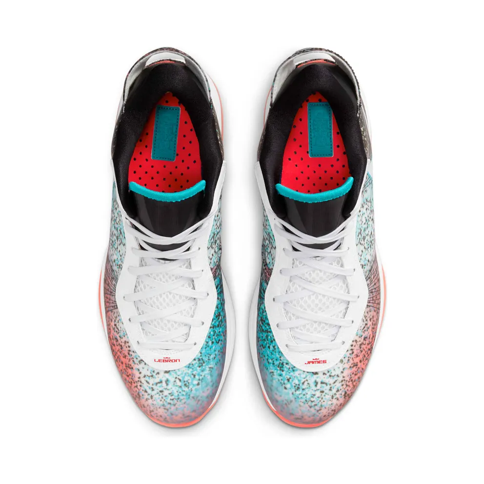 Nike LeBron 8 V2 Low Miami Nights (2021) – “White / Solar Red / Glass Blue / White” (DJ4436-100)