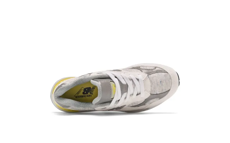 New Balance 992 MiUSA White Silver Yellow (W) (W992FC)