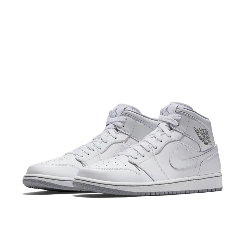 Jordan 1 Mid White Wolf Grey (2016) White/White-Wolf Grey (554724-112)