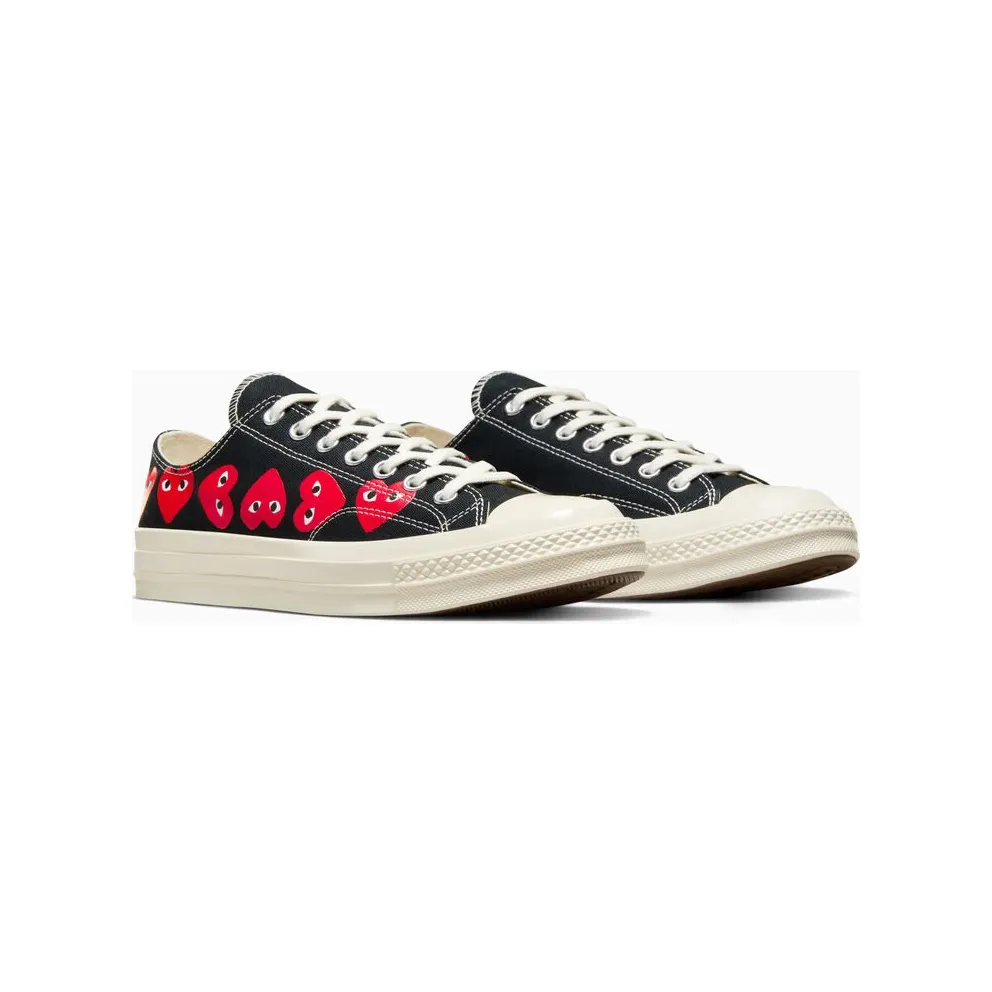 Converse x Comme des Garçons PLAY Chuck 70 Multi Heart Black/High Risk Red/Egret (A08149C)