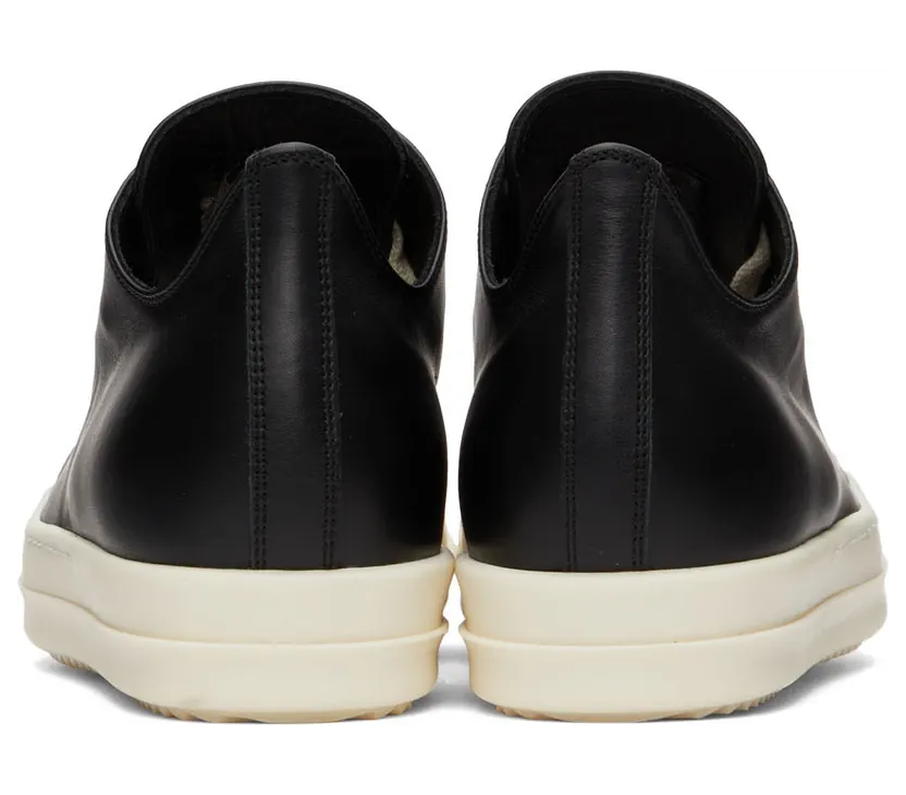 Rick Owens Black Leather Sneakers (RU02B2891 LPO) (2)