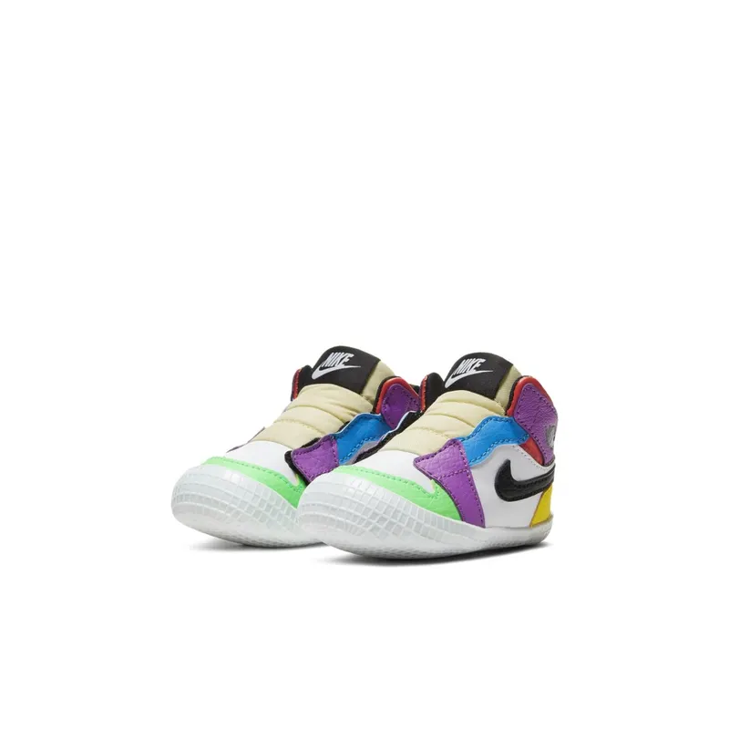 Jordan 1 Crib Bootie Multi-color White/Black-Lightbulb-Team Orange (AT3745-109)