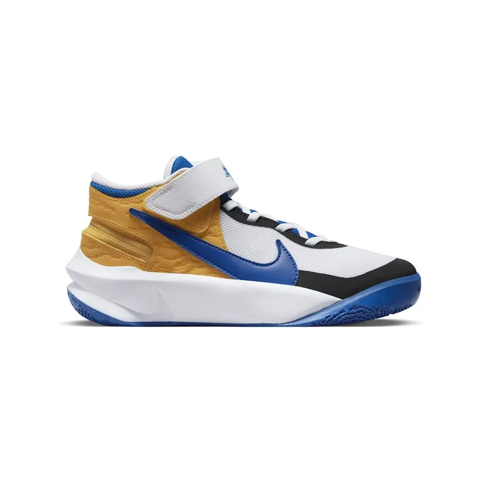 Nike Team Hustle D 10 FlyEase White Yellow Ochre Game Royal (DZ2760-141)