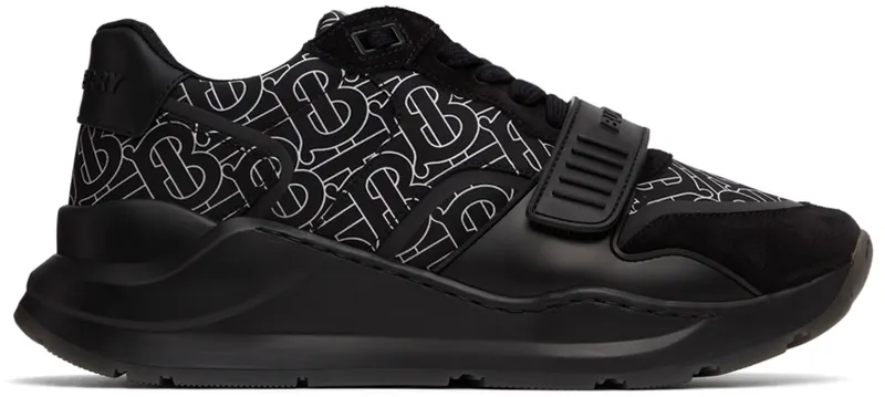 Burberry Black Monogram Print Ramsey Sneakers (8049883)