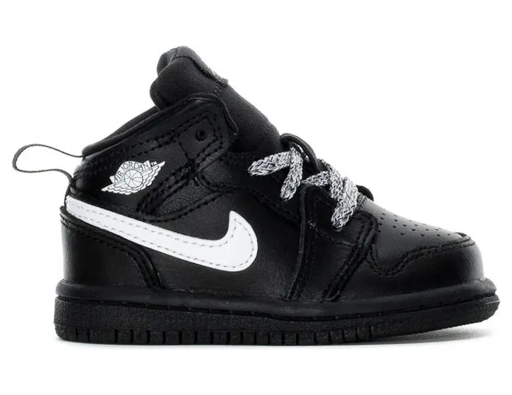 Jordan 1 Mid Black White Speckle (TD) (640735-049)
