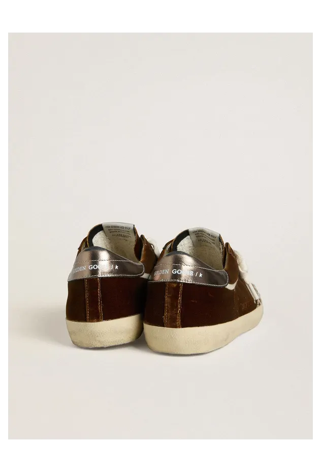 Golden Goose Super-Star In Cognac Velvet With Metallic Leather Star And Heel Tab (GMF01016.F007893.55713) (4)