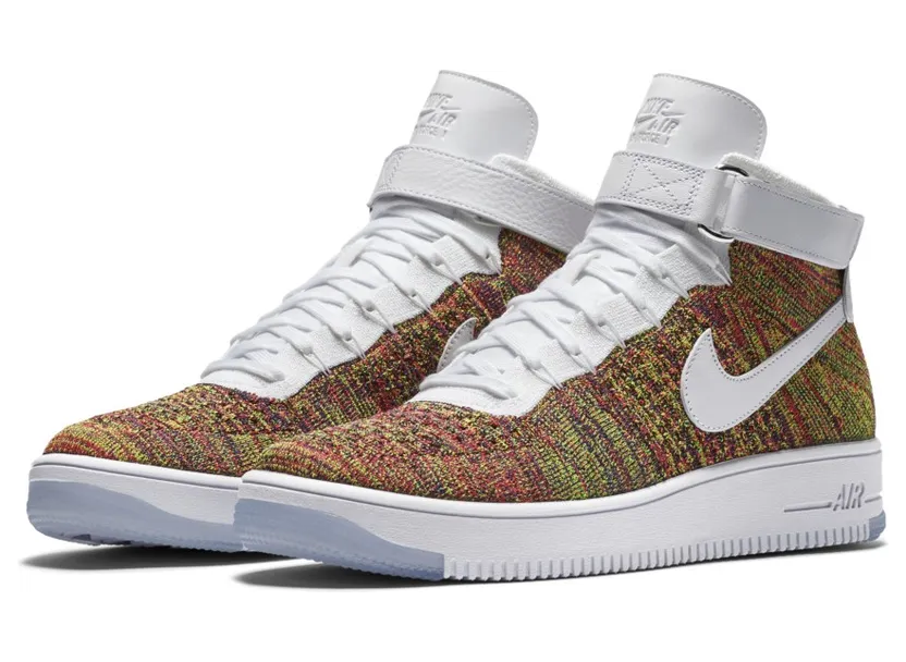 Nike Air Force 1 Mid Flyknit Multi-Color White
