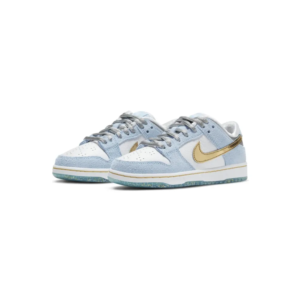 Nike SB Dunk Low Sean Cliver (PS) Ice Blue/White-Metallic Gold-Metallic Silver (DJ2519-400)