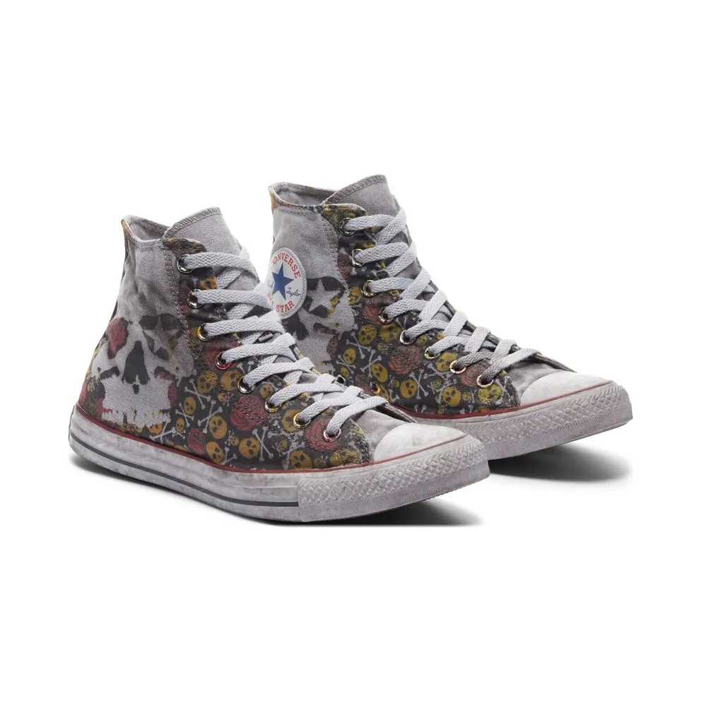 Converse Tattoo Chuck Taylor All Star High Top Print Rose Skull (171028C)