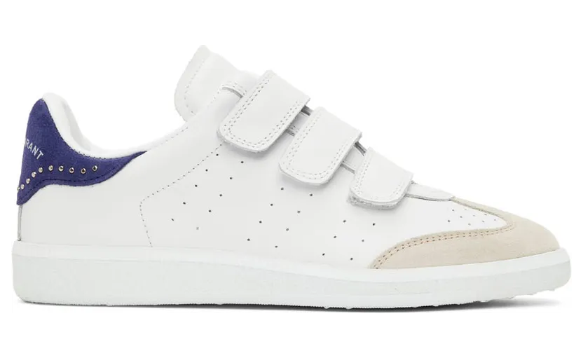 Isabel Marant White & Indigo Studded Beth Sneakers (22EBK0031-22E022S)