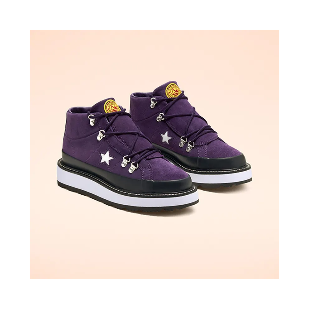 Converse Fleece Lined Boot One Star Mid Grand Purple/black/white (566162C)