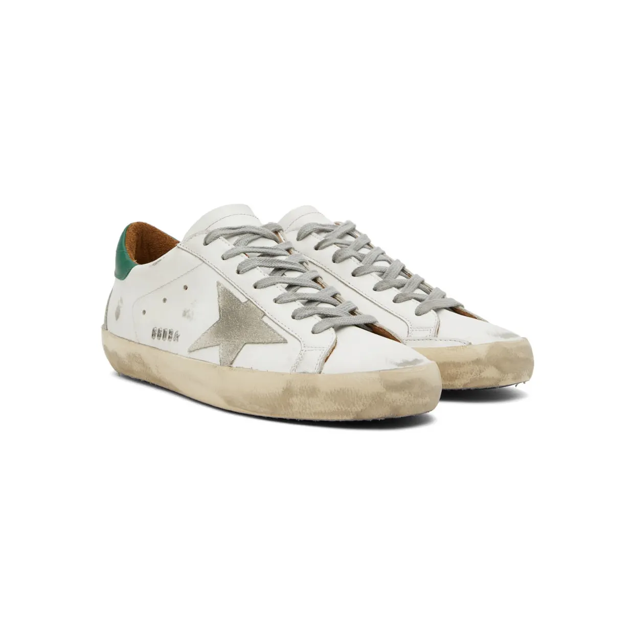 Golden Goose White & Green Super-Star Sneakers (GMF00102.F002180.10802) (4)