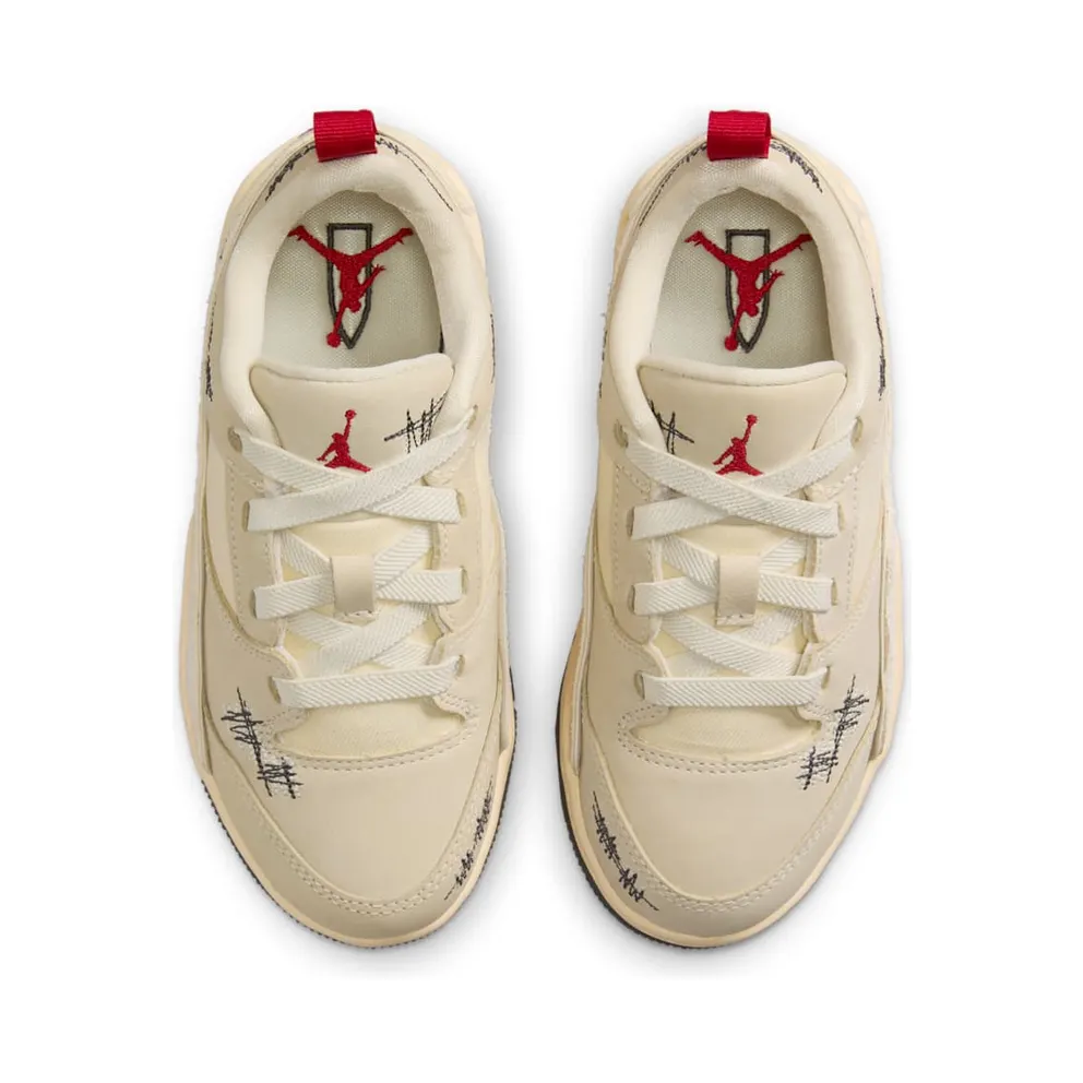 Jordan Flight Court Who Decides War “Coconut Milk / Muslin / Off-Noir / Varsity Red” (HQ2960-100)