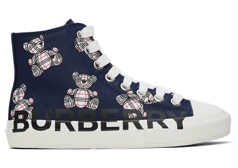 Burberry Kids Navy Thomas Bear High Sneakers (8054587)