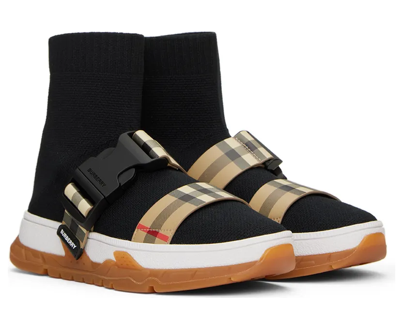 Burberry Kids Buckled Strap Union Sock Sneakers (8041008) (4)